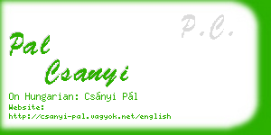 pal csanyi business card